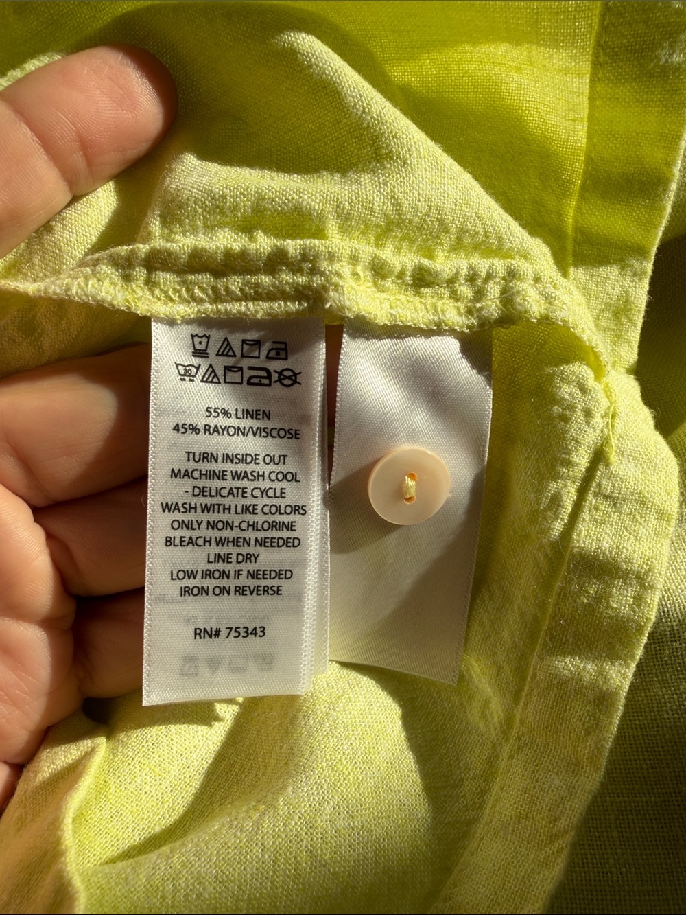 Lime Yellow Mix & Match Linen Set Large EUC - Picture 13 of 14